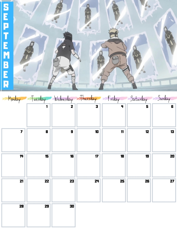 09 Sept Free Naruto Calendar 2020 AllAnimeMag