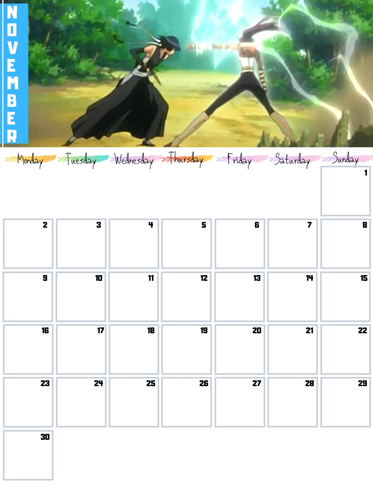 11 November Free Bleach anime Calendar 2020 AllAnimeMag