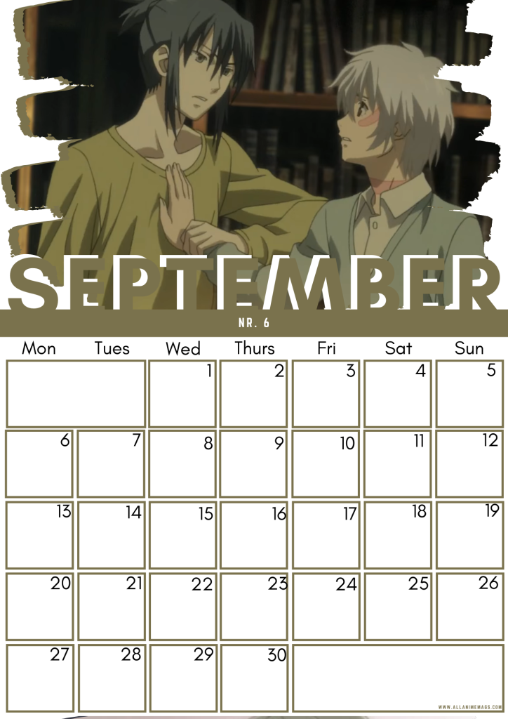 09 September Yaoi Free Downloadable Anime Calendar 2021 AllAnimeMag