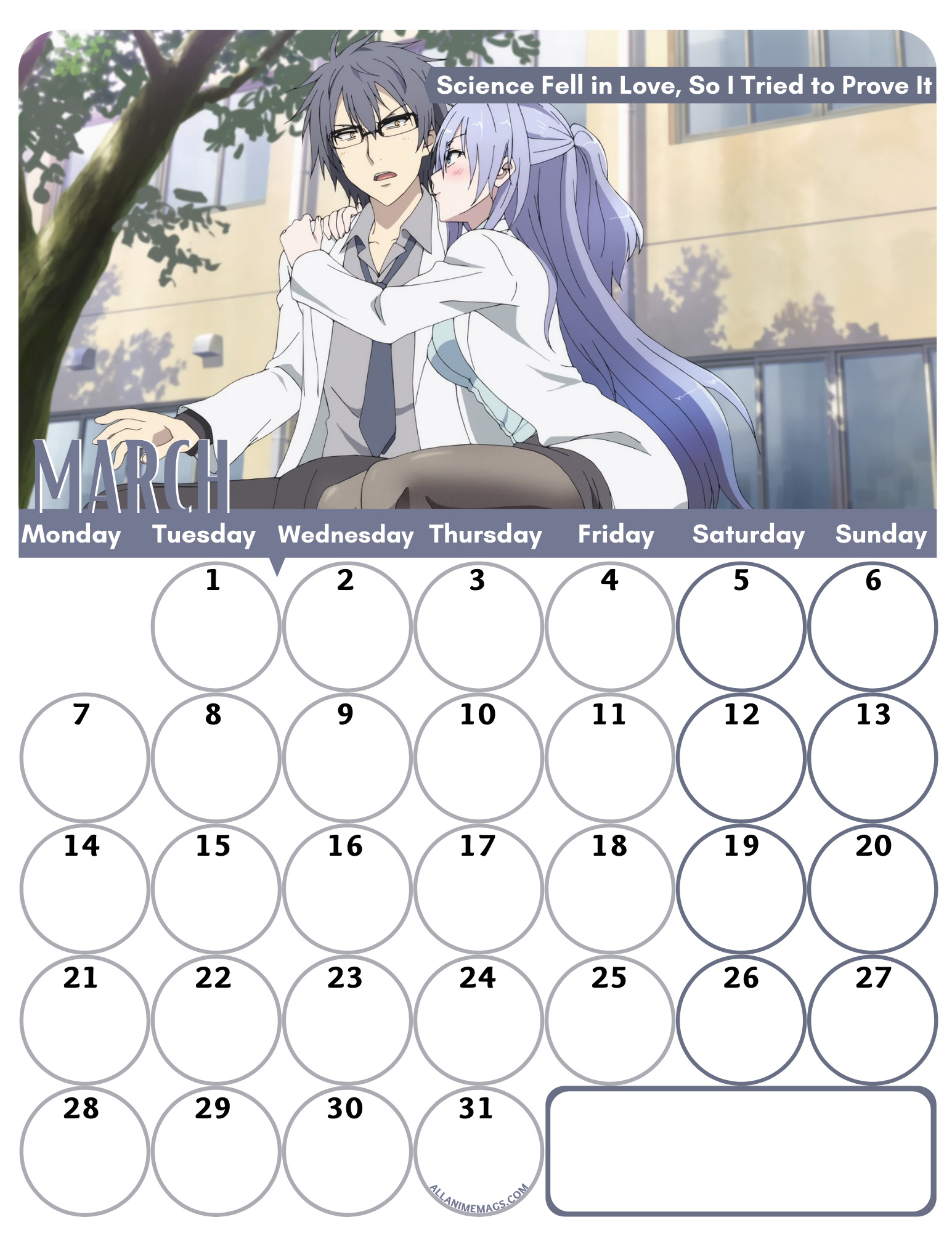 03-March-Free-Romance-Anime-Wall-Calendar-2022-AllAnimeMag-Science-Fell-in-Love,-So-I-Tried-to-Prove-It