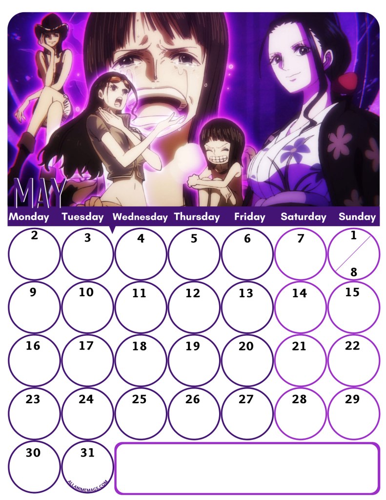 05 May Free One Piece Anime Wall Calendar 2022 AllAnimeMag