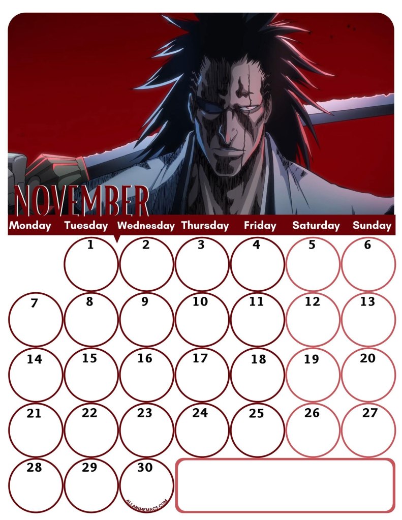 11-November-Free-Bleach-Anime-Wall-Calendar-2022-AllAnimeMag