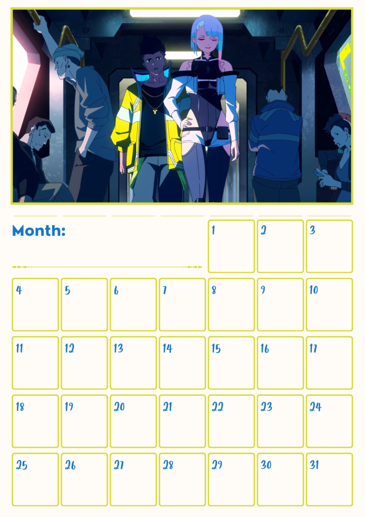 Downloadable Cyberpunk Edgerunners Anime Calendar Timeless (4)