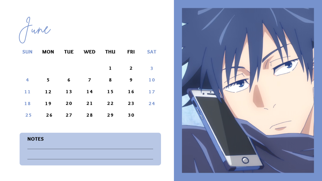 06 June 2023 Jujutsu Kaisen Anime Calendar free download AllAnimeMag Simple