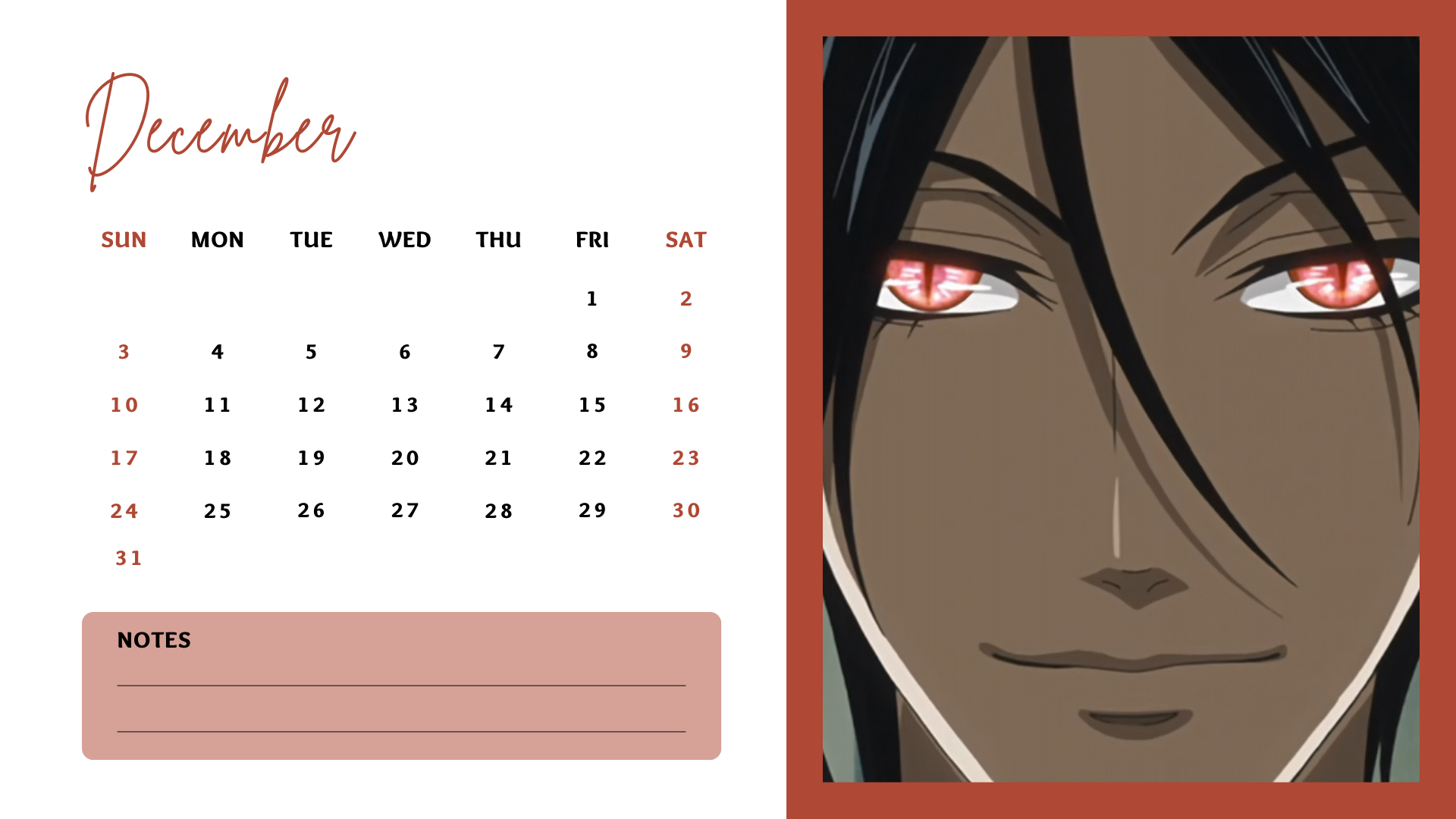 Free Black Butler Anime Calendar 2023 – All About Anime and Manga