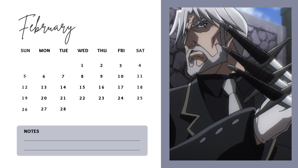 02 February 2023 Overlord Anime Calendar free download AllAnimeMag Simple