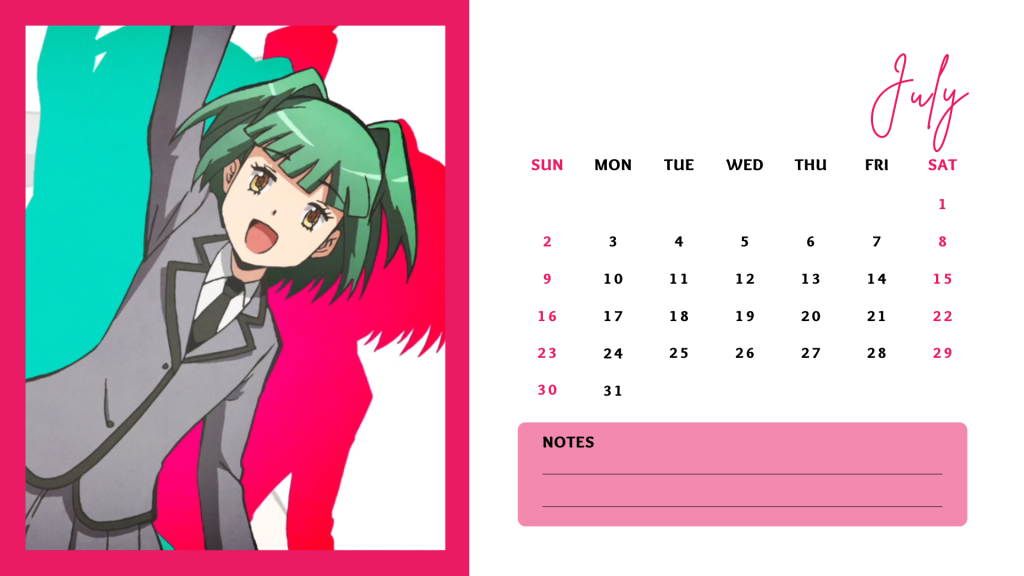 07 July 2023 Assassination Classroom (Ansatsu Kyoushitsu) Anime Calendar free download AllAnimeMag Simple