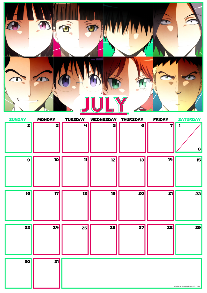 07 July 2023 Assassination Classroom (Ansatsu Kyoushitsu) Anime Calendar free download AllAnimeMag